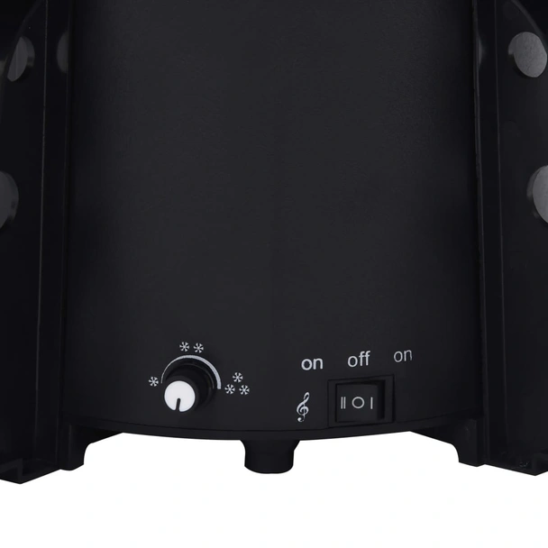 Коледна елха с валящ сняг и основа от чадър, черна, 170 см, PVC - Image 8