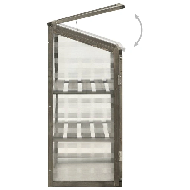 Оранжерия, 60x45x100 см, чамово дърво и поликарбонат - Image 3