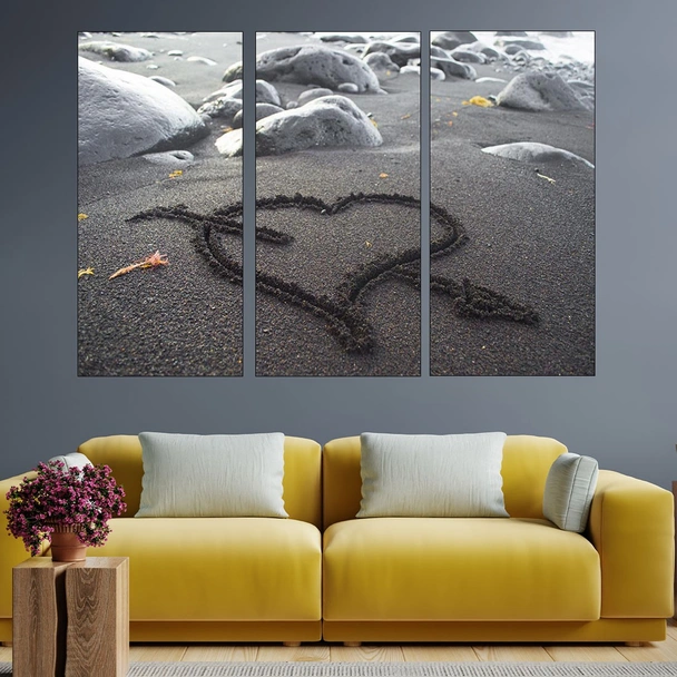 Сърце в пясъка - картина пано за стена - Image 2
