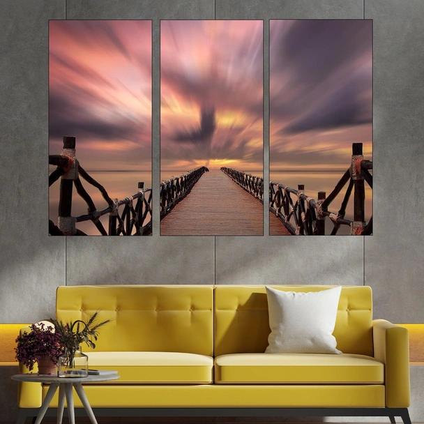 Дървен мост в морето - картина пано за стена - Image 2