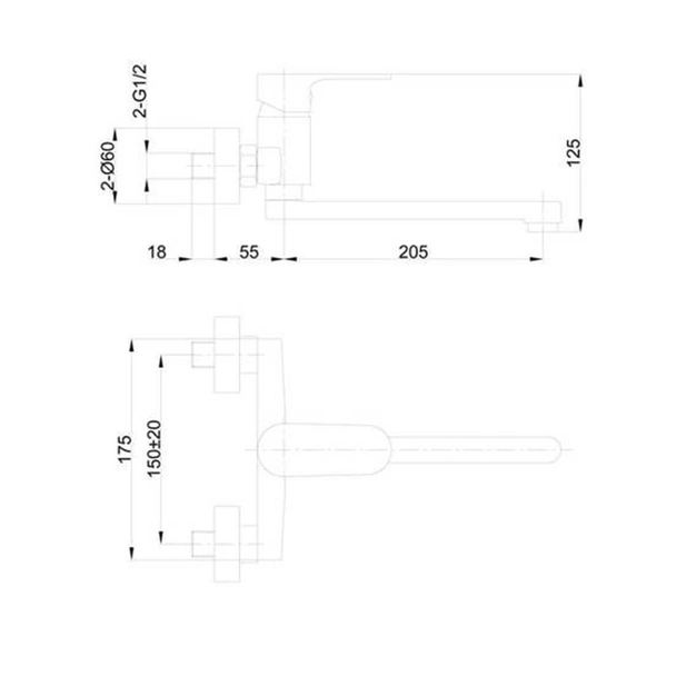 Смесител за кухня ф35 мм стенен Mirella FORMA VITA - Image 2