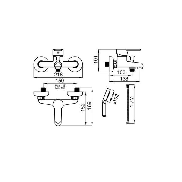 Смесител за вана/душ с аксесоари Notus FAYANS - Image 2