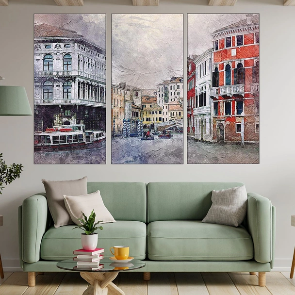 Акварел на Венеция - картина пано за стена - Image 2