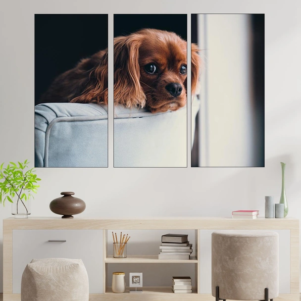 Кученце на диван - картина пано за стена - Image 2