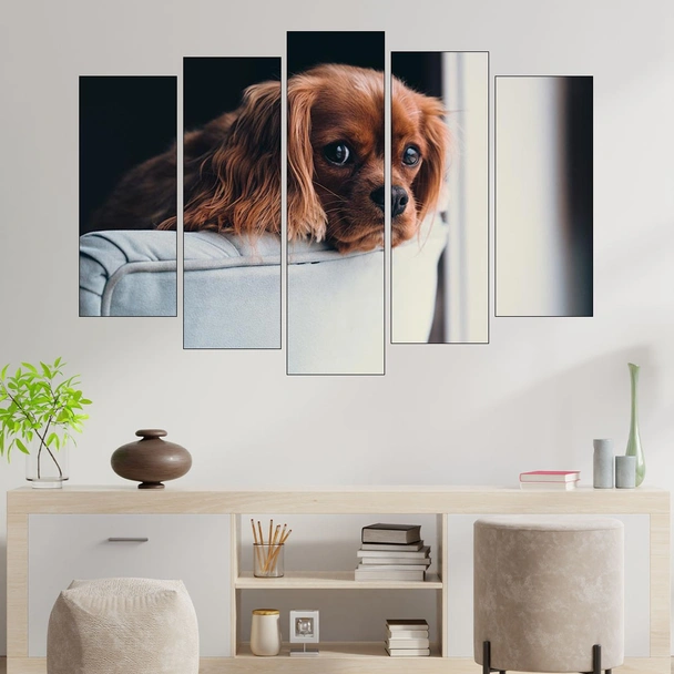 Кученце на диван - картина пано за стена - Image 3