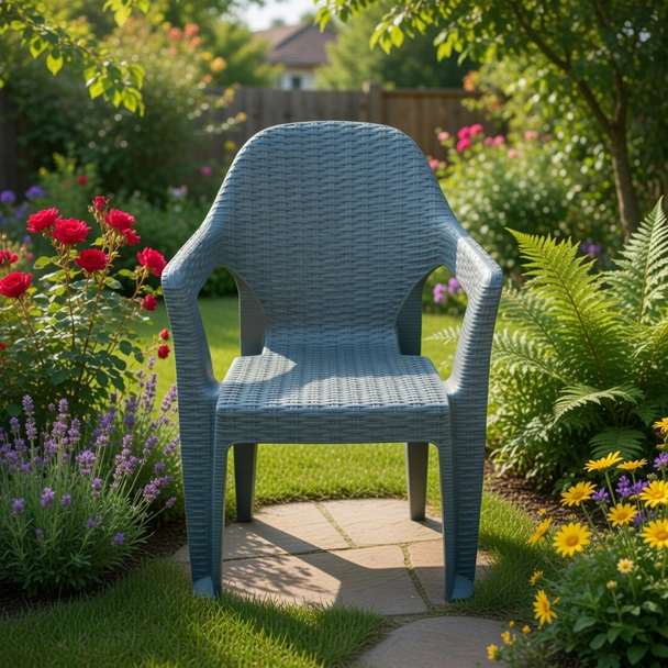 Градински стол PVC зелен Polo MEVSIM - Image 5