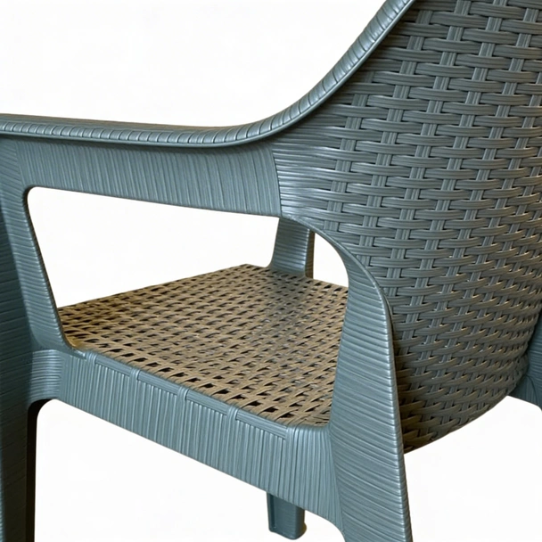 Градински стол PVC зелен Polo MEVSIM - Image 4