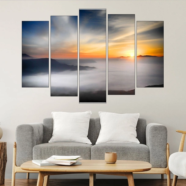Изгрев над мъглата - картина пано за стена - Image 3