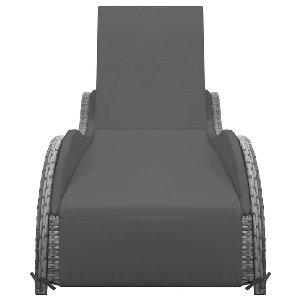 Шезлонг с шалте, полиратан, антрацит - Image 2