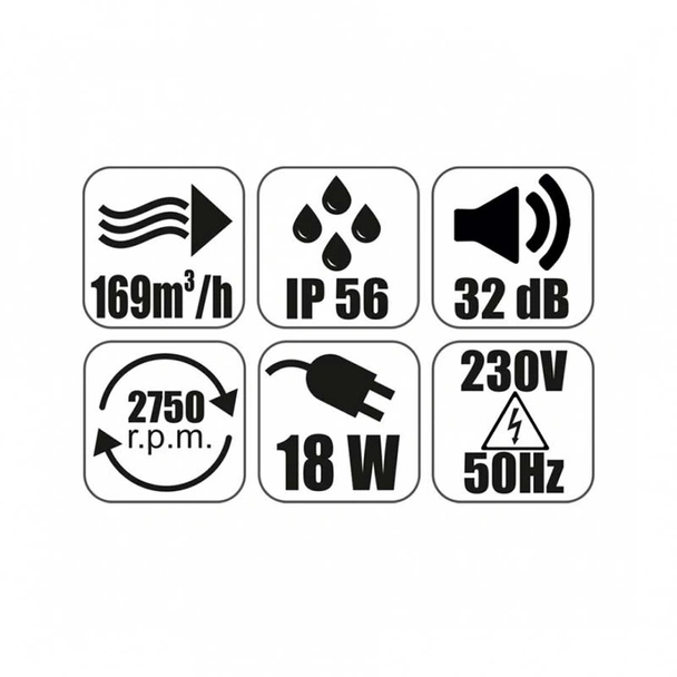 Вентилатор за баня ММ-P 100/169, квадрат с клапа 06, фолио злато - Image 3