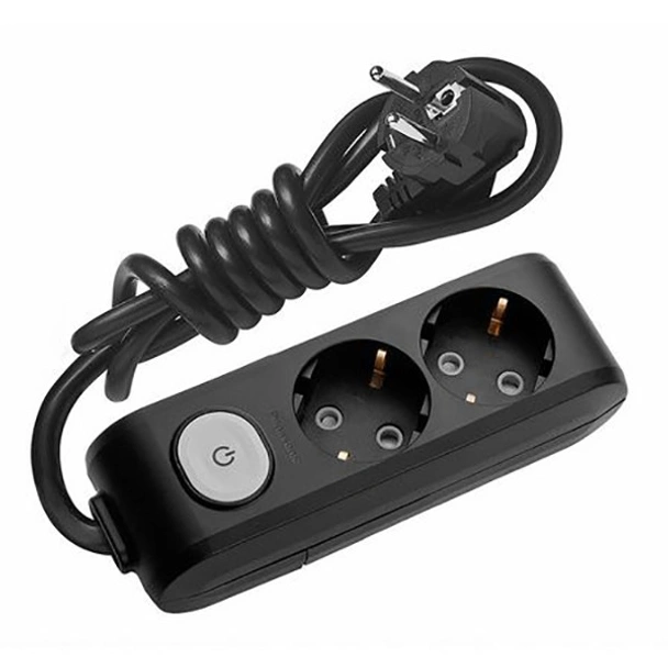 Разклонител с ключ 2 гнезда 1.5 м кабел черен PANASONIC