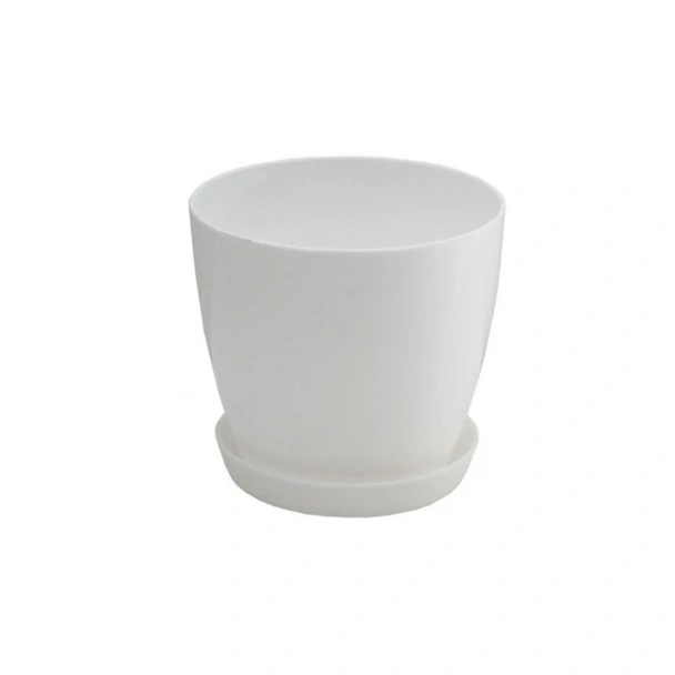 Саксия Флора гланц Ø14 см бяла