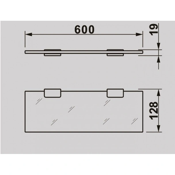Стъклена лавица за баня Erin ICA 2591 INTER CERAMIC - Image 2