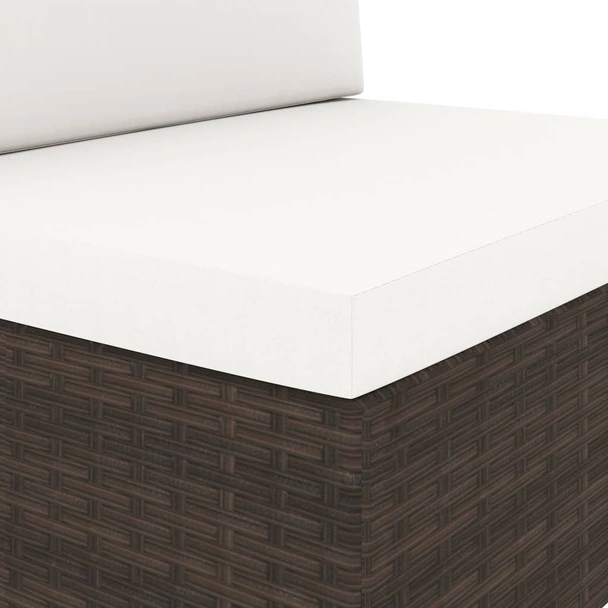 Градински комплект, 2 части, кафяв полиратан - Image 7