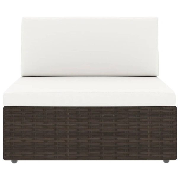 Градински комплект, 2 части, кафяв полиратан - Image 3