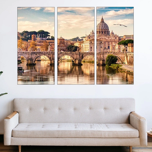 Мост и катедрала във Ватикана - картина пано за стена - Image 2