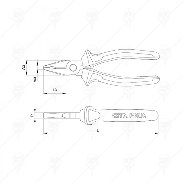 Прави комбинирани клещи 180мм 7" VDE 1000V CETA-FORM - Image 2