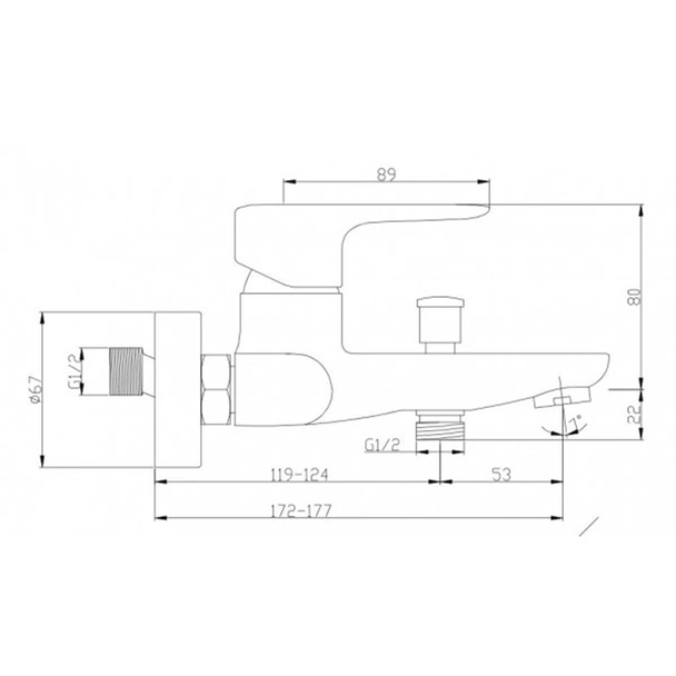 Смесител за вана/душ Life White бял CASCADA - Image 3