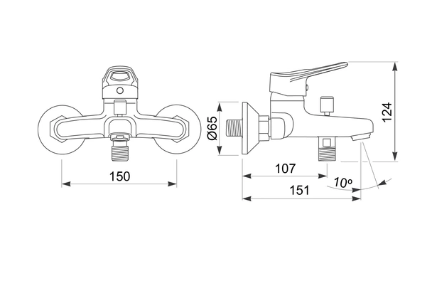 Стенен смесител за вана и душ rea - Image 2
