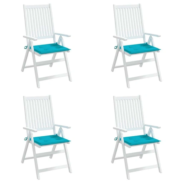 Възглавници за столове, 4 бр, тюркоаз, 40x40x4 см, плат - VL361030 - Image 4