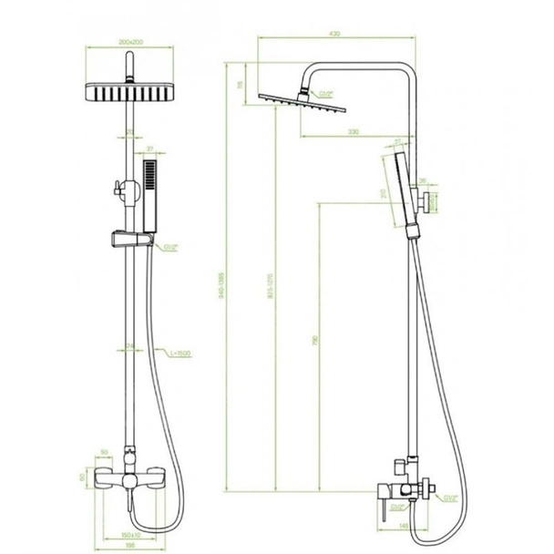 Душ система POLA PLA G0KX злато LAVEO - Image 2