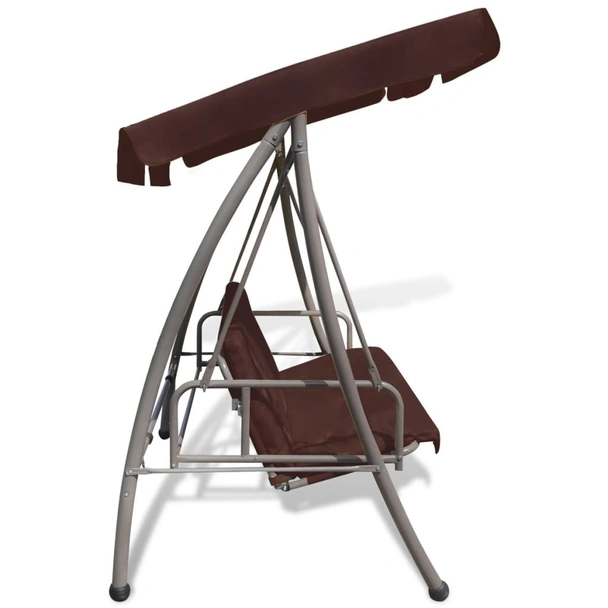 Градинска люлка със сенник, кафе  192 x 118 - Image 3