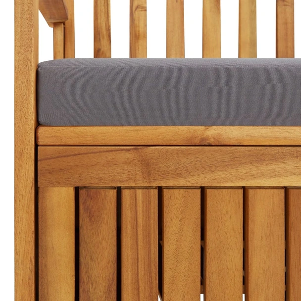 Градинска пейка за съхранение, 120 cм, акация масив - VL310276 - Image 6