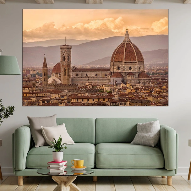 Изглед над Флоренция - картина пано за стена