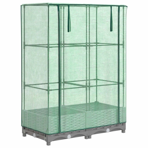 Повдигната леха с покривало, 80x40x123 см - ратанов сандък - Image 2