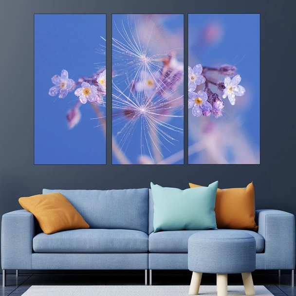 Пролетно цвете с роса - картина пано за стена - Image 2