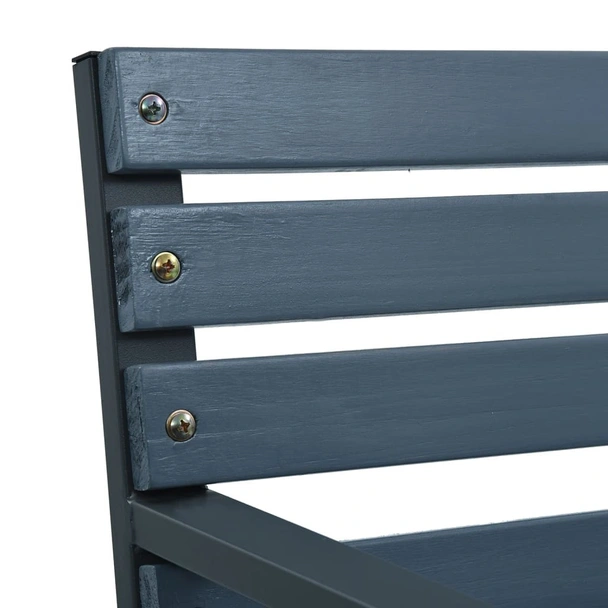 Градински столове, 2 бр., сиви, дърво - Image 6