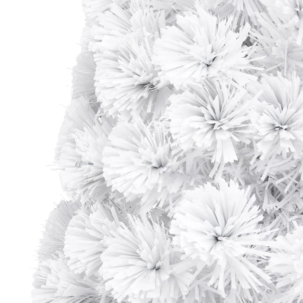 Изкуствена коледна елха с LED, бяла, 210 см, оптично влакно - Image 7