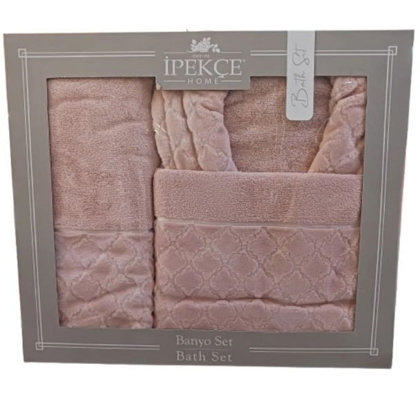 Комплект халат за баня с 2 кърпи Selena IPEKCE - Image 3
