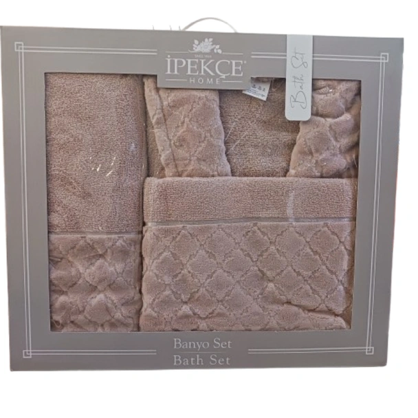 Комплект халат за баня с 2 кърпи Selena IPEKCE - Image 4