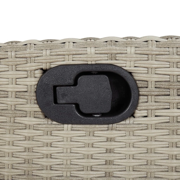 Накланяща се градинска пейка с възглавници светлосив полиратан - VL368221 - Image 8