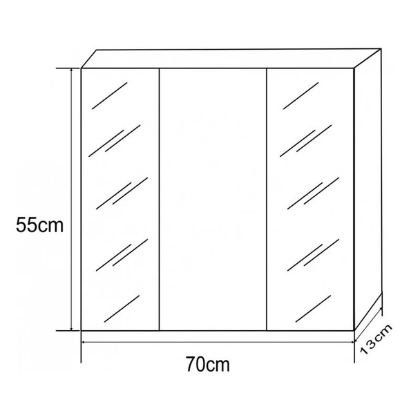 Горен шкаф за баня с огледало ICMC 1055-70 INTER CERAMIC - Image 2