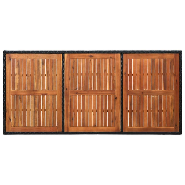 Градински комплект с възглавници, 9 части, полиратан, черен - Image 4