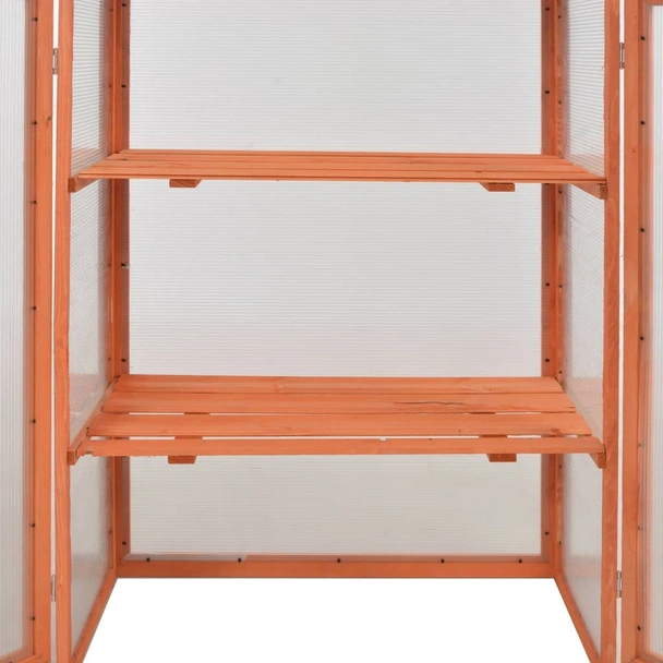 Мини оранжерия - 75x47x109 см - дърво и поликарбонат