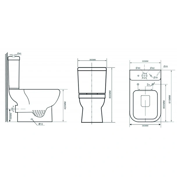 Моноблок със задно оттичане ICC 6282P INTER CERAMIC - Image 2