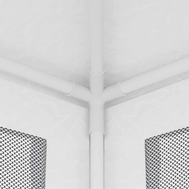 Шатра за партита с 4 мрежести стени, 2x2 м, бяла - Image 6