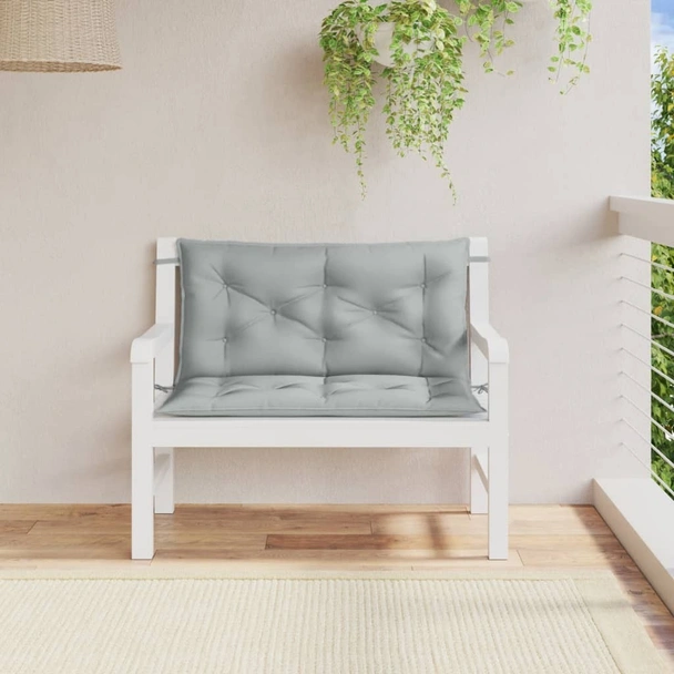 Възглавници за градински пейки 2бр меланж светлосиви 100x50x7см - VL4002586 - Image 3