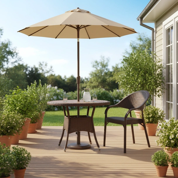 Градински стол Bamboo Rattan кафяв MEVSIM - Image 3