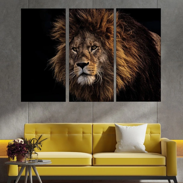 Лъв в близък план - картина пано за стена - Image 2
