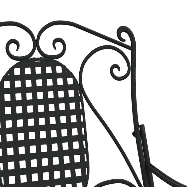 Люлееща се пейка, 84 см, черна, стомана - VL318830 - Image 7