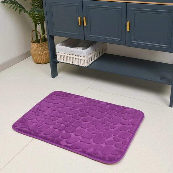 Постелка за баня с Memory пяна 50x70 см лилава ICSC 184 INTER CERAMIC - Image 2