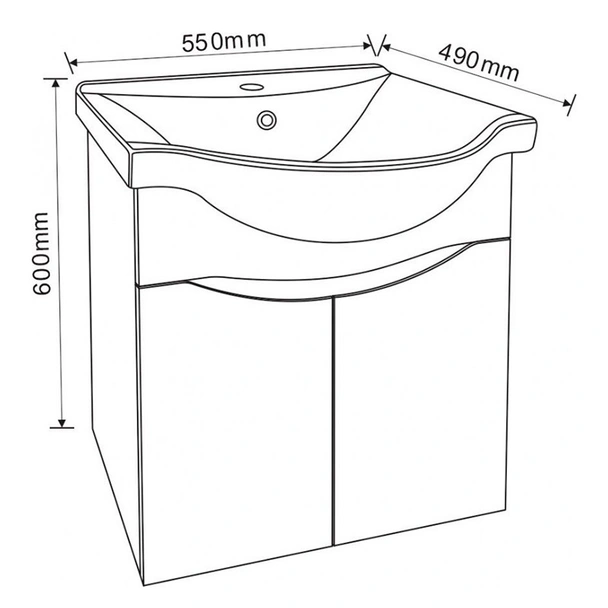 Шкаф за баня с мивка ICP 5549/60 INTER CERAMIC - Image 2