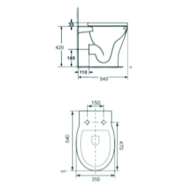 Стенна тоалетна чиния ICC 5043 INTER CERAMIC - Image 2