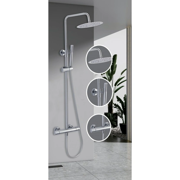 Душ система със смесител с термостат 6221C NEW INTER CERAMIC - Image 2