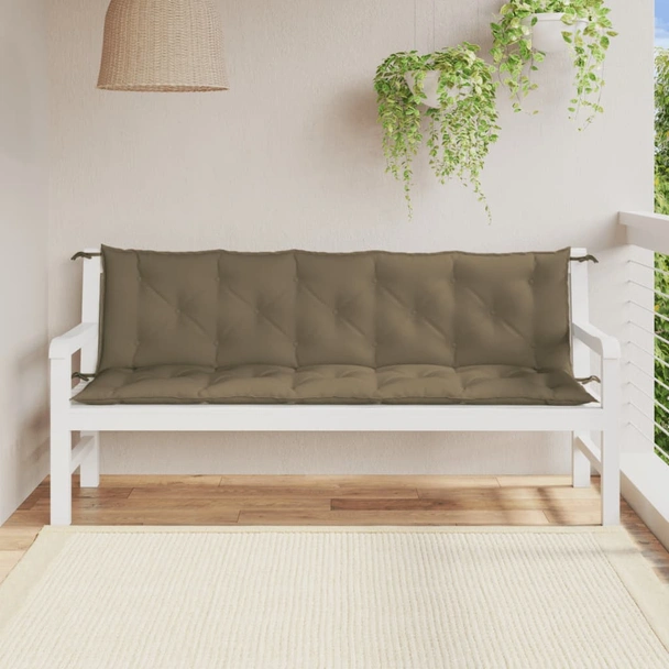 Възглавници за градински пейки 180x50x7 см таупе 2 бр. - Image 3
