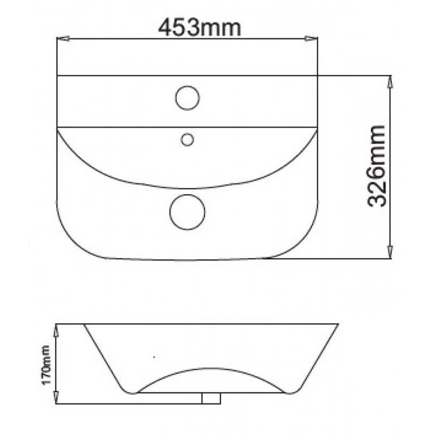 Мивка за баня 45.3x32.6 см ICC 4532 INTER CERAMIC - Image 2